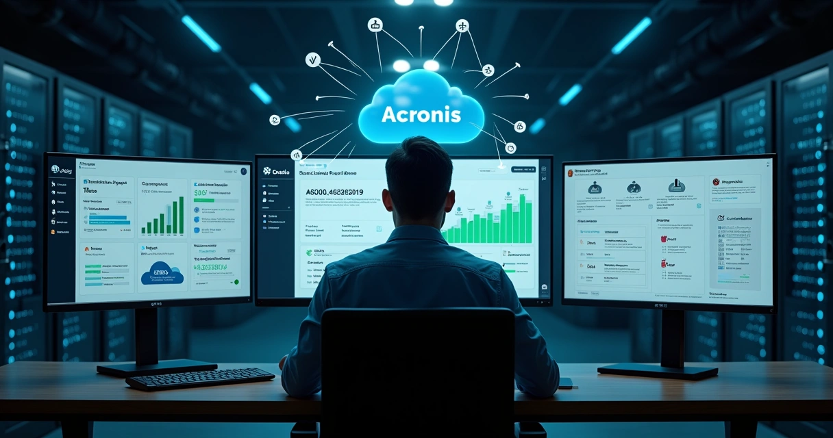 Painel comparando solução Acronis com outros softwares de segurança da informação